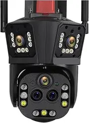 10K 20MP WiFi Camera Multi Lens 20X Zoom Outdoor 360° Surveillance Security IP Cameras Smart Home Ai Tracking CCTV Cam(E/U,10K 20xZoom 32GB)
