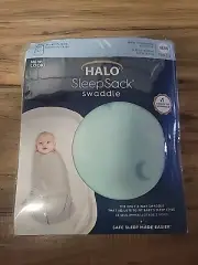 Halo SleepSack Swaddle Mint modern stars fleece Size NB 0-3 months