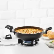 New Borosil Granito Non-Stick Kadhai with Glass Lid, 28cm with Free Post