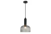 Vintaj Pendant Light Black Smoky Glass Dome