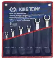 KING TONY 6PCS 5/16" - 7/8" 6-Point Flare Nut Spanner Set | Made in Taiwan
