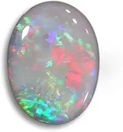 [Ayush Gems] 9.25 Ratti 8.40 Carat Opal Stone Certified Natural Oval White Australian Gemstone for Men and Woman, Loose Gemstone, Opal, Loose Gemstone, Opal