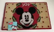 Disney Mickey Mouse Mistletoe Christmas Holiday Coir Door Mat 18x28” Outdoor NEW
