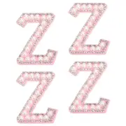 10Pcs Iron on Letters Patch,4.5cm Self Adhesive Patch for Clothes(White Pink)