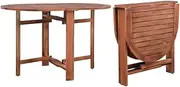 Modern Oval Garden Table, Folding Wooden Dining Table, All Weather Outdoor Table for Garden Terrace Backyard Patio, 120 x 70 x 74 cm