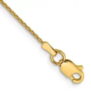 Real 14kt Yellow Gold 10 inch 1mm Parisian Wheat with Lobster Clasp Anklet