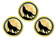 Howling Wolf Golf Ball Markers
