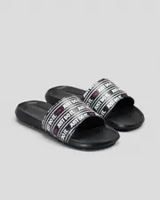 [Nike] Nike Women's Victori One Slides Sandals in Black/University Red/White Size 6 6 Black/University Red/White