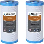 2 X Aqua-Plus 10" x 4.5" 5 Micros Household Coconut Activated Carbon Water Filter Replacement Cartridge