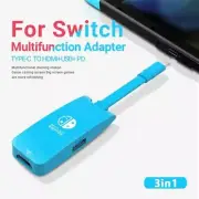 3-in-1 Type-C Hub Adapter for Nintendo Switch OLED USB-C to USB, HDMI & USB-C PD