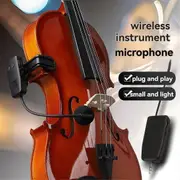 Violin Wireless Microphone Musical Instrument Microphone Stage Performance Audio Receiver and Transmitter Long Clip Black