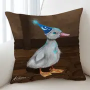 Cute Animals Art Wizard Duck Cushion Cover