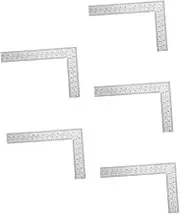 DOITOOL 5pcs Stainless Steel Right Angle Square Ruler Essential Measuring Tool for Machinists Draftspeople and Students