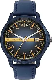 [Armani Exchange] AX Men's Stainless Steel Quartz Dress Watch, Blue & Orange, Quartz Watch