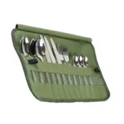 Outdoor Cutlery Bag Portable Travel Cutlery Organizers Rolls Up Tablewares