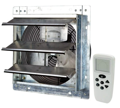 12" Shutter Exhaust Fan with Wireless Smart Remote Controlled Thermostat and ...