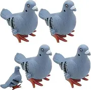 4 Pieces Wind Up Pigeon Toy - Pigeons Clockwork Toys - Clockwork Simulation Spring Bird Toy - Bird Hopping Jumping Toys | for Kids Party Favors Classroom Prizes