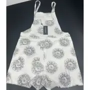 OneTeaspoon NWT The Cymatic Pini Denim Playsuit in White/Gray in Size XS
