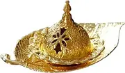 Burner Hand-held Leaf Tray Aroma Diffuser Metal Crafts Incense Burner for Living Room Home Decor Gold, Silver (Color : Gold)