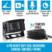 Elinz 4 PIN Heavy Duty 12V 24V CCD IR Reversing Camera 10M with built-in Microphone
