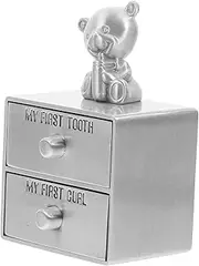 Levemolo First Tooth and Fetal Hair Keepsake Box Metal Drawer Type Organizer for Deciduous Teeth and Hair Double Design for Storage Adorable Nursery Decor