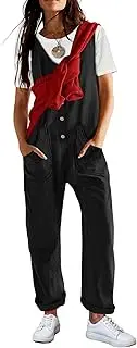 [YESNO] Corduroy Overalls for Women Casual Scoop Neck Harem Jumpsuits Adjustable Straps Tapered Rompers with Pockets PCS