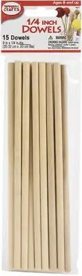 Pepperell Crafts Dowels 15/Pkg-0.25"X8"