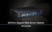 TRENDnet TEG-204WS 20-Port Gigabit + 4 SFP Web Smart Switch with mounting ears