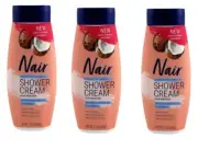 BL Nair Hair Remover Shower Cream Sensitive Coconut Oil 12oz each *Three Pack*