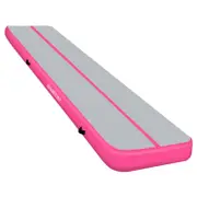 Powertrain 7m x 1m x 20cm Air Track Inflatable Tumbling Gymnastics Mat (Grey Pink)