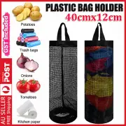 Plastic Bag Holder Dispenser Mesh Storage Tash Garbage Bags Organizer Hanging AU