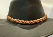 woman girls man hat band Australian made for all hats Buffalo leather buckle