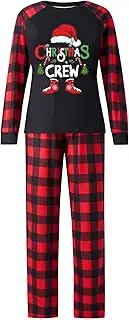 [KBQLXPKJW] Christmas Pajamas for Family Pjs Matching Set Long Sleeve T-Shirts and Pants Nightwear for Women Size M Soft ＆ Comfortable Matching Xmas Couple Pajamas Set Indoor for Fall, Winter/827
