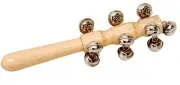 Mano Percussion Sleigh Bells 13 Bells with Wooden Handle