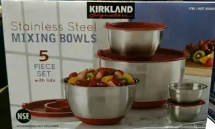 kirkland不鏽鋼含蓋調理碗10件組.防滑組