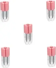 Baluue 5sets Bottled Pink Lip Gloss 10ml Empty Eyeliner Tube Make-up Liquid Containers Liquid Eyeliner Tubes Empty Tube Empty Eyelash Tube Empty Eyeliner Container Lash Brush 5pcs*5