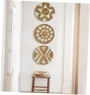 Woven Wall Basket Decor Set of 3 Boho Wall Decor Macrame Wall Hanging Bedroom