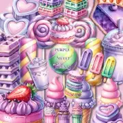 Junk Journal Supplies, Valentine's Purple Sweet Treats Ephemera Pieces Lot