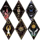 6 Pcs Rustic Boho Wall Decor Gothic Wall Art Witchy Phases Moon Sun Home Deco...