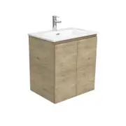 New Fienza Joli Edge Bathroom Vanity 600 Wall Hung Vanity Scandi Oak JOL60S
