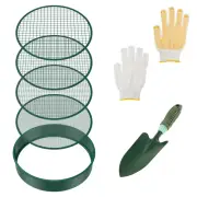 Soil Sifter Metal Rustproof Garden Sieve 4 Interchangeable Filter Mesh Size ♚