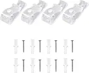 4 Sets Plastic Roman Roller Blind Chain Cord P Clips Hooks Child Safety Roller Blind Clips for Vertical Roman Roller Blinds with 8 Screws and 8 Plastic Pillars (Clear)