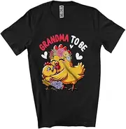 [Generic] Grandma to Be, Lovely Mother's Day Flowers Chicken New Grandma, Pregnancy Family Group Unisex T-Shirt