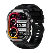 2.01 Inch Screen Silicone Strap 10M Waterproof Smart Watch Support Flashlight / Bluetooth Call / Hrv Black