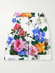 [Dolce & Gabbana] Dolce & Gabbana - Floral-print Cotton-poplin Shorts - White - IT42 IT 42 White