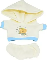 niannyyhouse 20cm Plush Doll Yellow Bear Sweater Hoodie Shorts 8in Doll Clothes