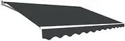 Outdoor Folding Arm Awning Retractable Sunshade Canopy Grey 3.0m x 2.5m