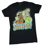 Scooby Doo Mens T-Shirt - Snickering Shaggy & Scooby Over Name