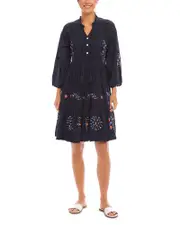 Karen Kane Embroidered Lace Trim Dress