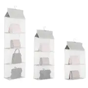 Beige Bag Storage Holder Wardrobe Closet Hanging Handbag Organizer 2/3/4 Pockets
